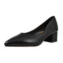 BESCONE Women Work Pumps 4.5cm Square Heels Pointed Toe Slip-on High Quality Genuine Leather Shoes New Comfortable Pumps BO137