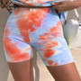 Weekeep Tie Dye Print Summer Two Piece Set Women Streetwear Fashion Suit Casual Outfits Loose Top and High Waist Shorts Set