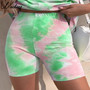 Weekeep Tie Dye Print Summer Two Piece Set Women Streetwear Fashion Suit Casual Outfits Loose Top and High Waist Shorts Set