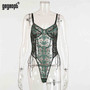 Gagaopt Embroidery Lace Body Women Sexy Fitness Bodysuit Sleeveless Bodycon Rompers See Through Overalls 2020 New Wholesale