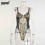 Gagaopt Embroidery Lace Body Women Sexy Fitness Bodysuit Sleeveless Bodycon Rompers See Through Overalls 2020 New Wholesale