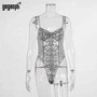 Gagaopt Embroidery Lace Body Women Sexy Fitness Bodysuit Sleeveless Bodycon Rompers See Through Overalls 2020 New Wholesale