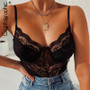 Cryptographic Straps Sexy Black Tempting Mesh Lace Bodysuit Fashion Body Mujer Push Up Female Bodysuits Sleeveles Teddies Slim