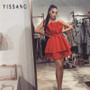 YISSANG Ruffles Sexy Dress Women Off Shoulder Sleeveless Bodycon Dress Summer Backless Party Club Holiday Beach Mini Dress