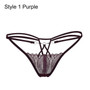 1PC Lady Erotic Lingerie Sexy Lace Flowers Panties Low Waist G-string Transparent T-back Briefs Women Charming Thongs Underwear