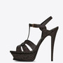 Brown Platform Stilettos Sandals High Thin Heels Patent Leather Shoes Women Big Size 15 16 Ladies Fashion Casual T-Strap Shofoo