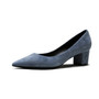 Women's Suede Leather Med Heels New High Quality Shoes Classic Black Pumps Shoes For Office Ladies Shoes Big Size E0112