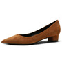 Women's Suede Leather Med Heels New High Quality Shoes Classic Black Pumps Shoes For Office Ladies Shoes Big Size E0112