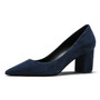 Women's Suede Leather Med Heels New High Quality Shoes Classic Black Pumps Shoes For Office Ladies Shoes Big Size E0112