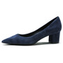 Women's Suede Leather Med Heels New High Quality Shoes Classic Black Pumps Shoes For Office Ladies Shoes Big Size E0112