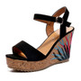 SARAIRIS 2020 Dropship Wedges Shoes High Heels Casual Platform Print Comfortable Summer ankle-strap Women Shoes Woman Sandals