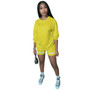 2020 New Summer Letter Print Casual Women's Two Piece Outfits Set  Tracksuit  Shirt Sexy Top +Biker Shorts Jogger 2 piece Active