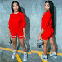 2020 New Summer Letter Print Casual Women's Two Piece Outfits Set  Tracksuit  Shirt Sexy Top +Biker Shorts Jogger 2 piece Active