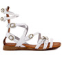 Sail-Lakers White Genuine Leather Zipper Women Sandals Zipper Buckle 2020 New Design for summer