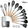 10/11PCS Silicone Kitchenware Non-stick Cookware Cooking Tool Spatula Ladle Egg Beaters Shovel Spoon Soup Kitchen Utensils Set