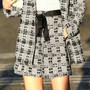 Amii Minimalist Tweed Two Pieces Set Autumn Office Lady Loose Lapel Blazer MIni Skirt Elegant Female Suit 11920008 11920009