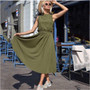 2020 Summer New Fashion Women's Long Dress Casual O-neck Sleeveless Ruffled Loose Dresses Elegant Beach Marx Dress Vestidos