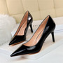 Women Pumps 10.5cm High Thin Heels Pointed Toe Solid Shallow Sexy Office Lady Gold Silver Patent Leather Heels Big Size Shoes