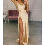 Women's Elegant Plain Maxi Dress Strappy Backless High Waist V-Neck Bodycon Party Long Formal Dress Party Night Women Lot