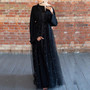 Black Open Abaya Kimono Cardigan Hijab Muslim Dress Women Turkey Kaftan Dubai Caftan Marocain Islam Clothing Ramadan Abayas Robe