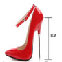 Fashion shoes 2019 women high heels pumps Red Black leather party wedding shoes Stiletto Sexy silver heels 16cm ladies shoes 44