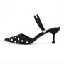 New Stiletto Heels Popular Wave Dots Comfortable Soft Breathable Flying Woven Pointed Toe Two Korean Sandals Women High Heels