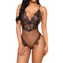 Womens Strappy Plunge V Neck Full Lace Backless Bodysuit Bodycon Tops Sheer Sexy Sleeveless Jumpsuit Bodysuit