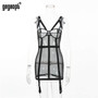 Gagaopt 2020 Mesh Dress Women Sexy Dresses Perspective Black Fashion Mini Bodycon Dresses Club Vestidos Robes