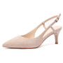 Shoes Woman 2020 Spring 6CM Thin High Heels Slingbacks Female Pointed Toe Solid Flock Women's Shoes Office Lady Elegant Sandals