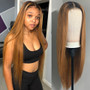 150% Straight 1b/27 Ombre Human Hair Wig For Women Peruvian Remy Hair Honey Blonde Lace Front wigs Natural Hairline