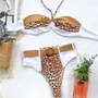 Mossha Bandeau bikinis 2020 mujer Leopard print swimsuit female Belt bathing suit High waist swimwear women Summer bathers new