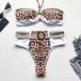 Mossha Bandeau bikinis 2020 mujer Leopard print swimsuit female Belt bathing suit High waist swimwear women Summer bathers new