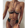 Mossha Bandeau bikinis 2020 mujer Leopard print swimsuit female Belt bathing suit High waist swimwear women Summer bathers new