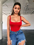 Neon Summer Body Top 2020 Summer Square Neck Basic Sleeveless Rompers Womens Jumpsuit Sexy Bodycon Bodysuit Women