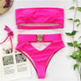 Hollow Out Black Swimwear Woman High Waist Bikini Set 2020 Mujer Metal Buckle Belt Swimsuit Fashion Biquini Female Bathing Suit