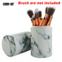 1Pcs Marbling Makeup Brush Holder Pattern Cylinder PU Leather Travel Cosmetic Brush Storage Empty