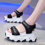 Women Platform Sandals Chunky Designers Fashion Sandal Black Hook Loop 9cm High Heels Casual Wedge Shoes For Woman 2020 Summer