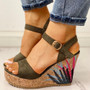 SARAIRIS 2020 Wedges Shoes High Heels Casual Platform Print Comfortable Summer ankle-strap Women Shoes Woman Sandals