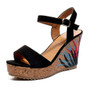 SARAIRIS 2020 Wedges Shoes High Heels Casual Platform Print Comfortable Summer ankle-strap Women Shoes Woman Sandals
