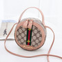 Women PU Leathe small bags GD printed shoulder bag messenger bag color matching round bag Ladies Small Handbags Mini Tote Bag