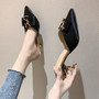 Sandals 2020 spring and autumn new pointed wild wear women's shoes suede fine heel high heel women's shoes