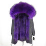 2019 Real Fur Coat Winter Jacket Women Long Parka Waterproof Big Natural Raccoon Fur Collar Hood Thick Warm Real Fox Fur Liner