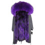 2019 Real Fur Coat Winter Jacket Women Long Parka Waterproof Big Natural Raccoon Fur Collar Hood Thick Warm Real Fox Fur Liner