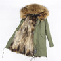 2019 Real Fur Coat Winter Jacket Women Long Parka Waterproof Big Natural Raccoon Fur Collar Hood Thick Warm Real Fox Fur Liner