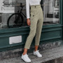 Simplee Plaid work pants women Ruffle high waist zipper harem pants capris female Vintage button ladies autumn trousers 2019