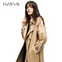 JAZZEVAR 2019 Autumn New Women's Casual trench coat oversize Double Breasted Vintage Washed Outwear Loose Clothing