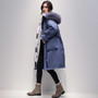 Fitaylor Large Real Fox Fur Collar Long Coat Winter Jacket Women 90% White Duck Down Thick Parkas Warm Sash Tie Up Snow Outwear