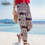 2019 fashion bohemian print chiffon pants holiday beach harem pants loose casual plus size women pants summer trousers D828 30