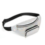 TRASSORY Women's Luxury Leather Laser Waterproof Waist Fanny Pack Running Travel Fashion Chest Belt Bag Silver for Ladies Girls