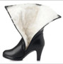 GKTINOO Winter Boots Wool Fur Inside Warm Shoes Women Genuine Leather Shoes High Heels Boots Footwear Botas Big Size 35-43